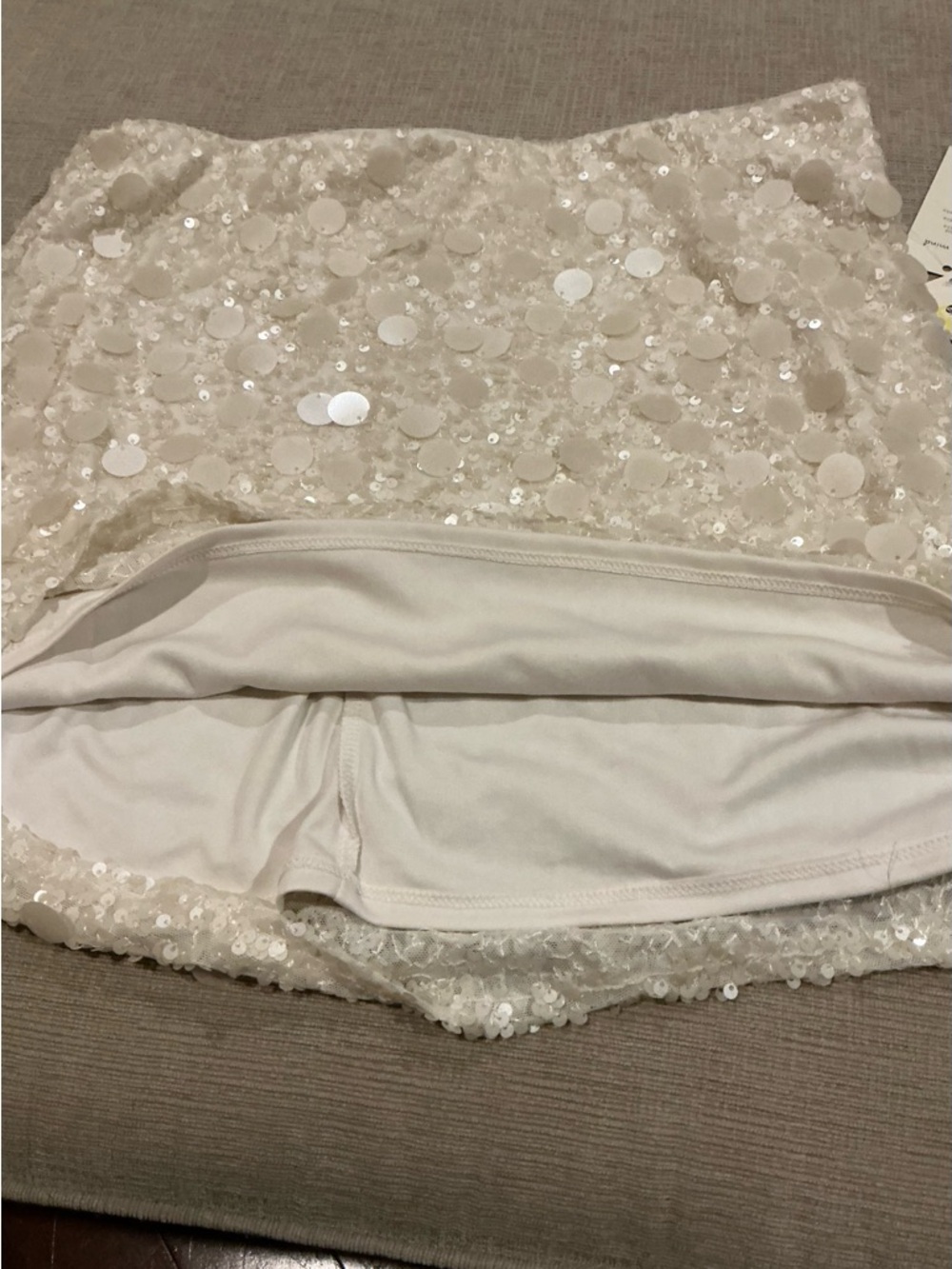 a new day Cream Sequin Mini Skirt - Picture 4 of 6